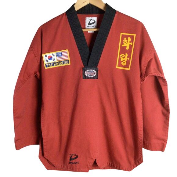 TAE KWON DO Tigers USA Embroidered Uniform Shirt Red Large - Picture 2 of 8